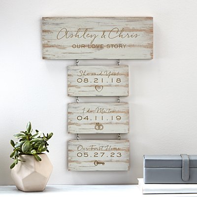 Our Love Story Personalized Wooden Wall Art