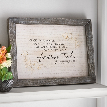 Love's Fairytale Personalized Barnwood Framed Artwork