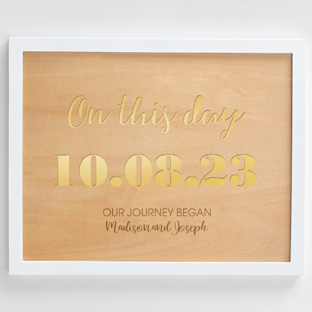 On This Day Engraved Wood Framed Art