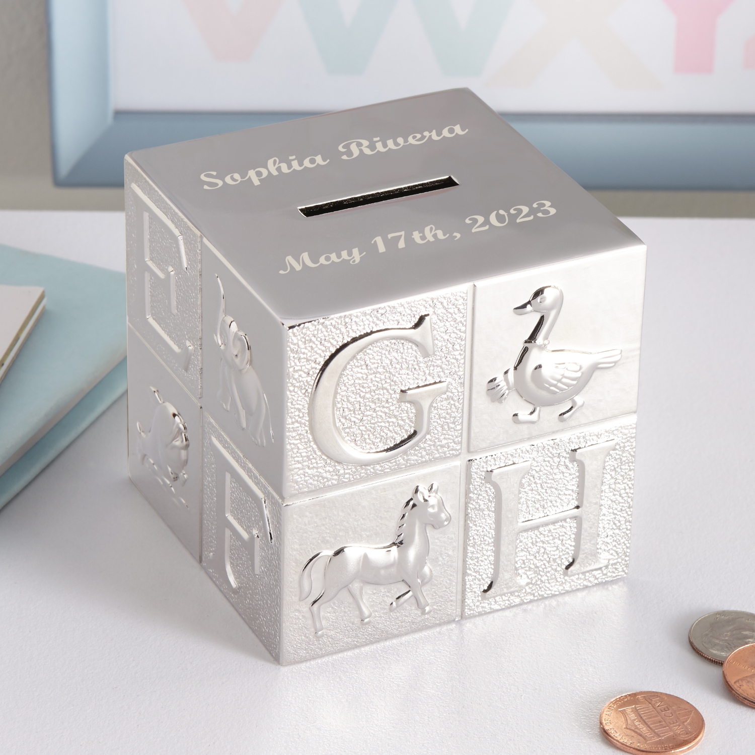 Alphabet Block Personalized Bank