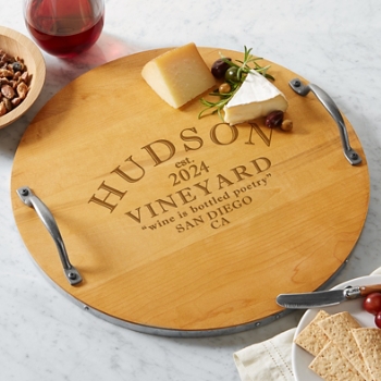 Modern Vineyard Premium Maple Wood Barrel Tray