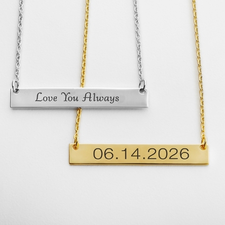 Hidden Message Bar Necklace