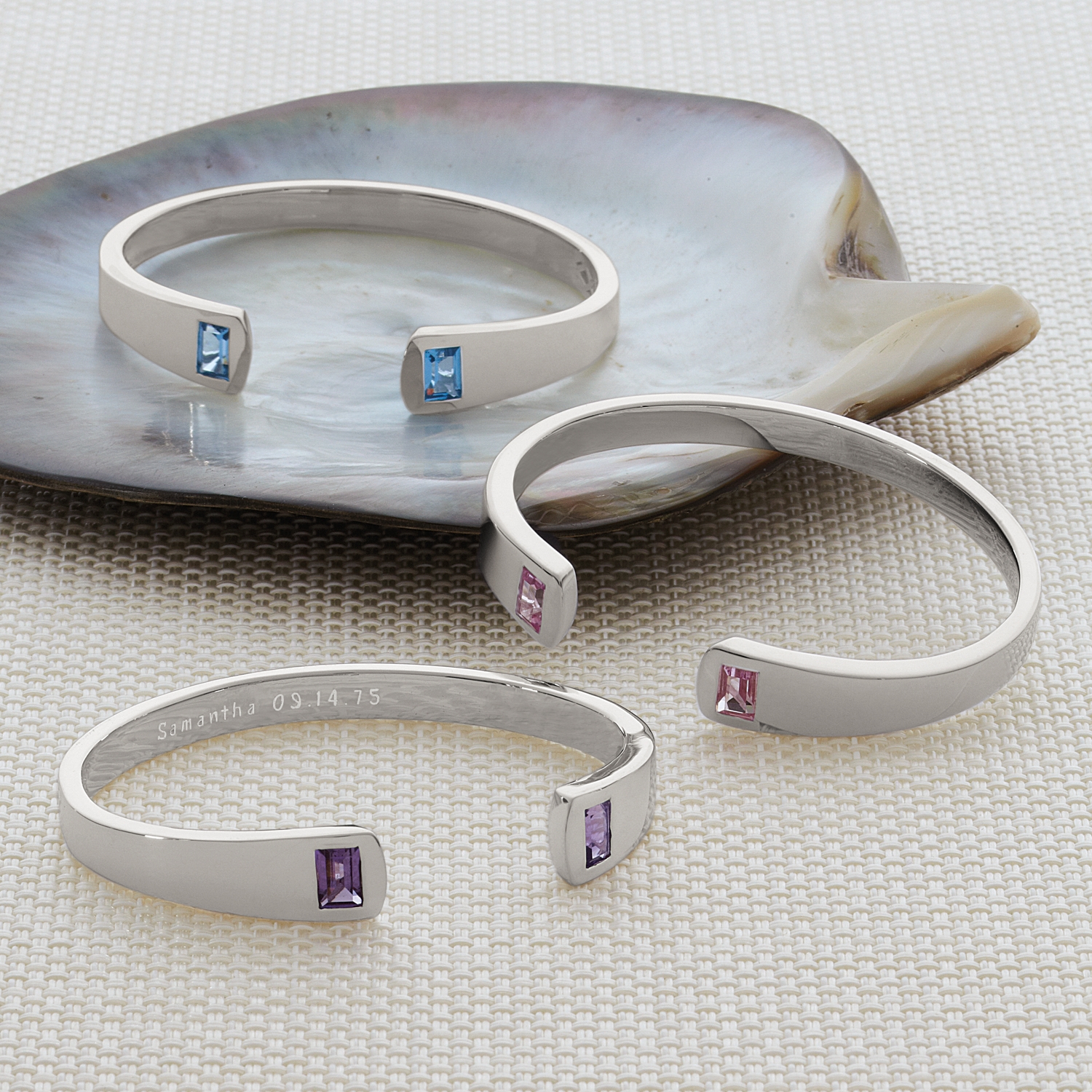 Hidden Message Birthstone Cuff 