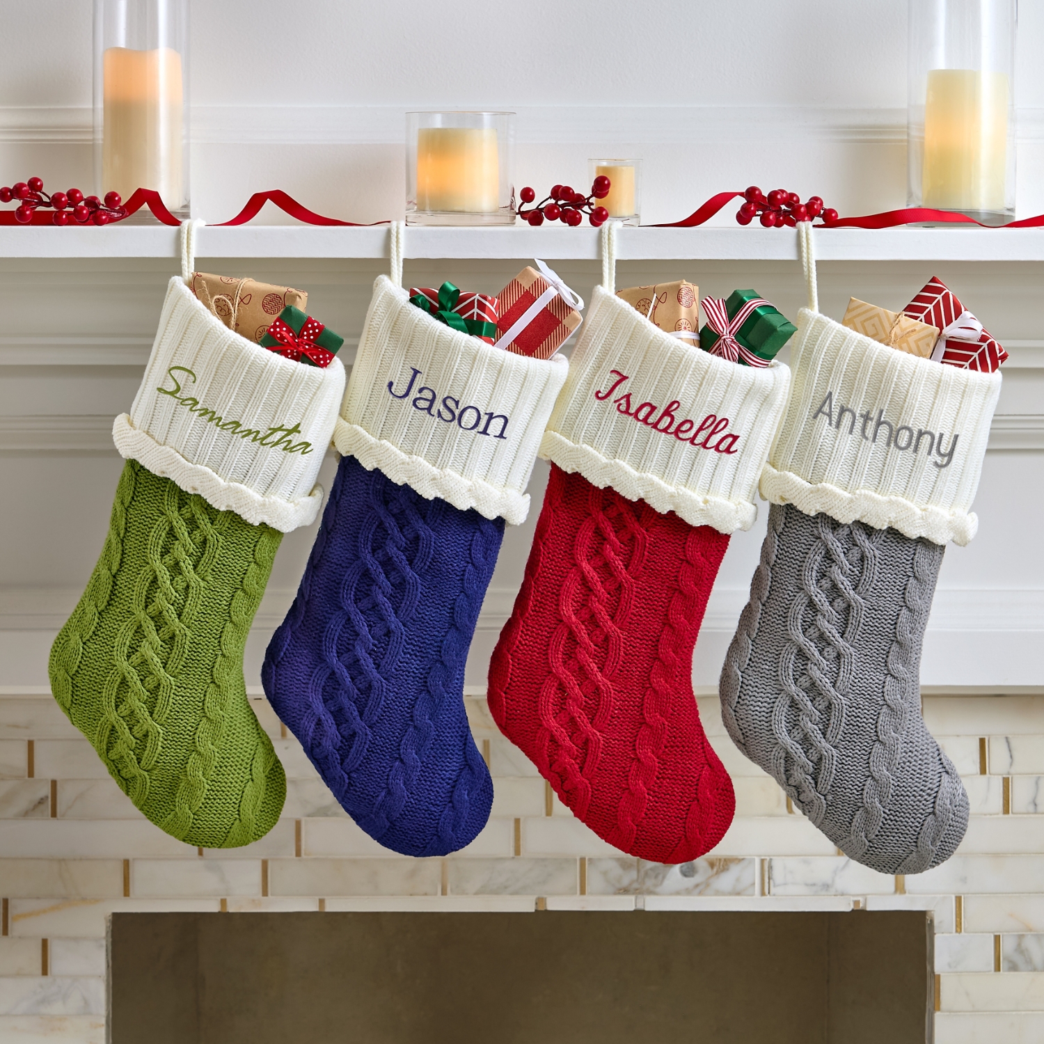 Knit personalized christmas stockings hotsell