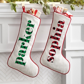 Simply Plaid Name Stocking